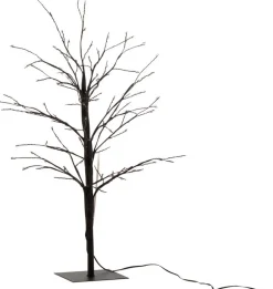 Intratuin J-Line Deko-Baum Indra schwarz mit Beleuchtung 20 x 20 x 57 cm| Weihnachtsfiguren (Außen)