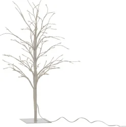 Intratuin J-Line Deko-Baum Indra weiß mit Beleuchtung 20 x 20 x 57 cm| Weihnachtsfiguren (Außen)