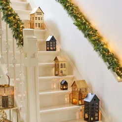 Intratuin J-Line Teelichthalter Haus Kappa gold 17,5 x 17 x 32,5 cm| Teelichthalter