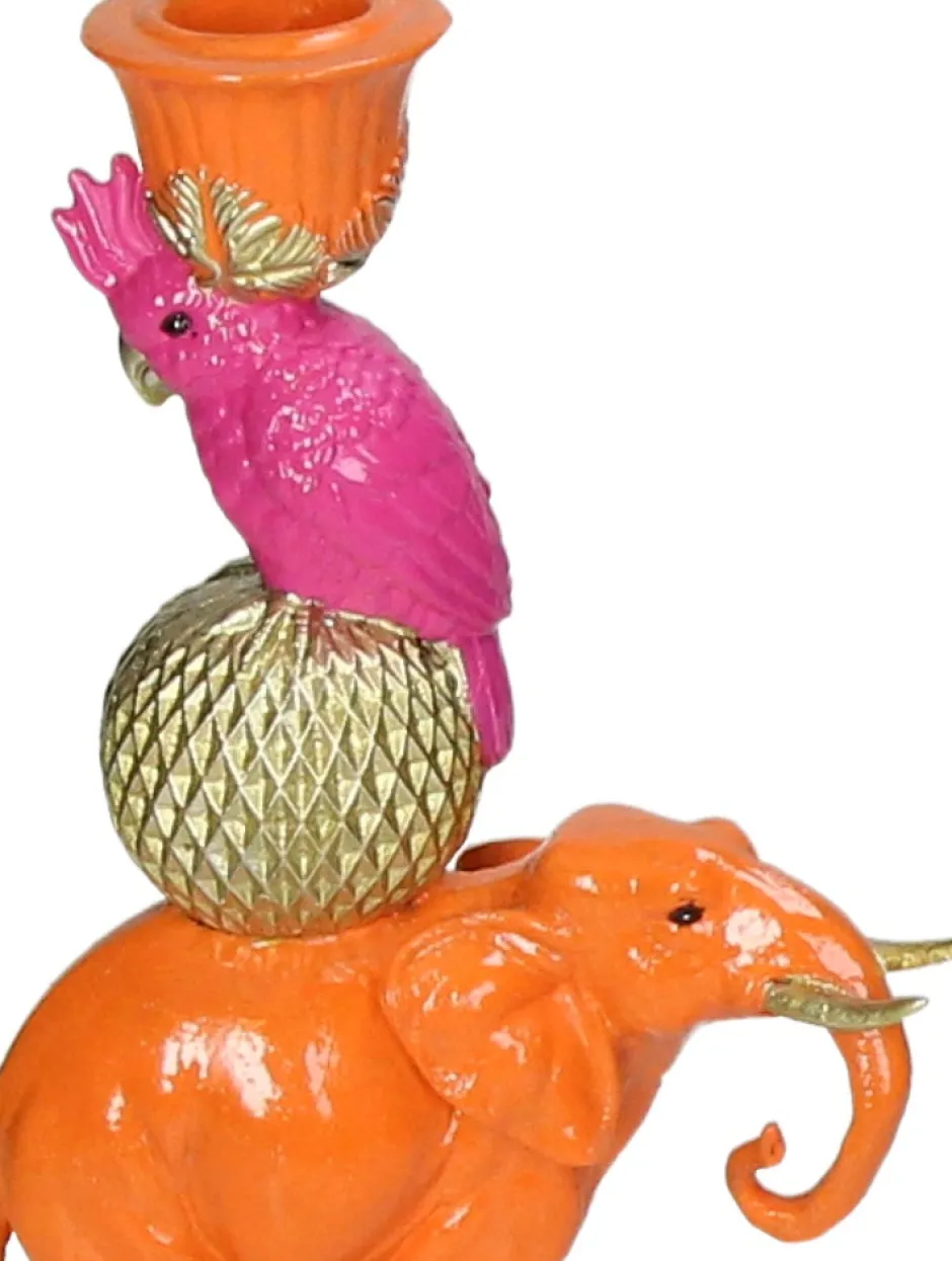 Intratuin Kandelaar Farbexplosion orange / blau / rosa 12 x 8 x 26 cm| Kerzenständer