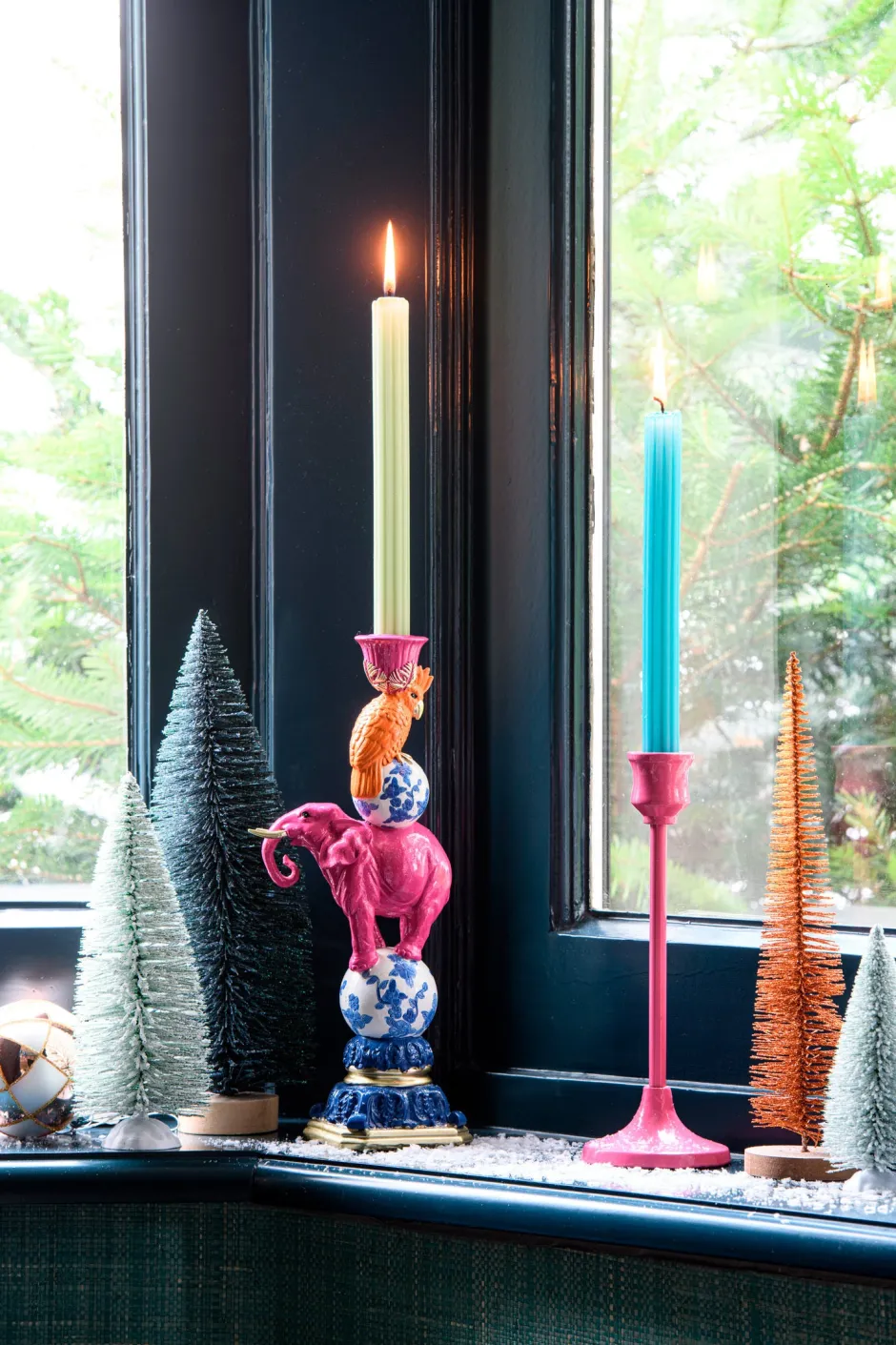 Intratuin Kandelaar Farbexplosion orange / blau / rosa 12 x 8 x 26 cm| Kerzenständer