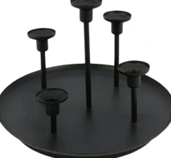 Intratuin Kerzenständer schwarz D 33 H 23 cm| Dekoschalen & -Teller