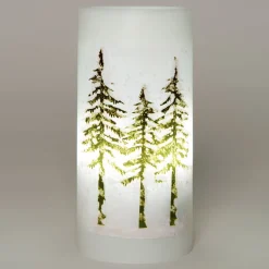 Intratuin LED Kerze mit Baum und Stern-Projektion D 7 H 15 cm weiß| Led Kerzen