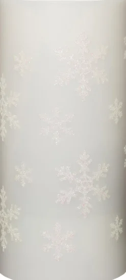 Intratuin LED Kerze mit Schneeflocken-Projektion D 7 H 15 cm weiß| Led Kerzen