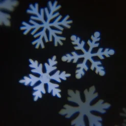 Intratuin LED Kerze mit Schneeflocken-Projektion D 7 H 15 cm weiß| Led Kerzen