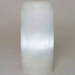 Intratuin LED Kerze mit Schneeflocken-Projektion D 7 H 15 cm weiß| Led Kerzen
