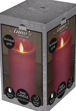 Intratuin LED Kerze Rustic D 7,5 H 12,5 cm altrosa| Led Kerzen