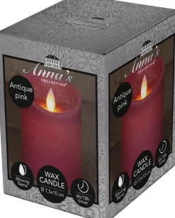 Intratuin LED Kerze Rustic D 7,5 H 10 cm altrosa| Led Kerzen