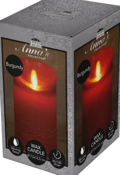 Intratuin LED Kerze 'Rustik' mit Timer D 7,5 H 12,5 cm bourdeaux| Led Kerzen