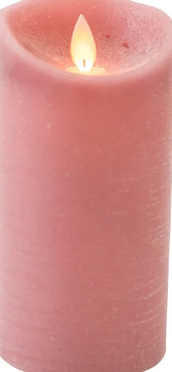 Intratuin LED Kerze 'Rustik' mit Timer D 7,5 H 15 cm altrosa| Led Kerzen