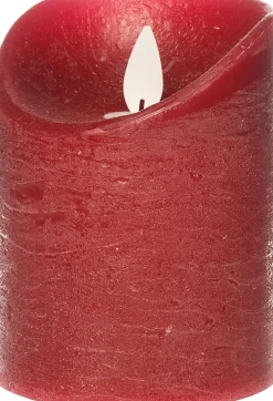 Intratuin LED Kerze 'Rustik' mit Timer D 7,5 H 10 cm bordeaux| Led Kerzen