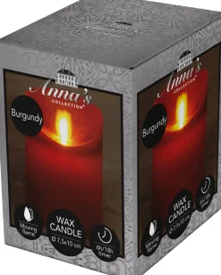 Intratuin LED Kerze 'Rustik' mit Timer D 7,5 H 10 cm bordeaux| Led Kerzen