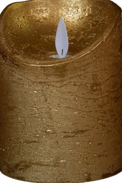 Intratuin LED Kerze 'Rustik' mit Timer H  10 cm gold| Led Kerzen