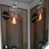 Intratuin LED Kerze 'Rustik' mit Timer 12,5 cm anthrazit| Led Kerzen