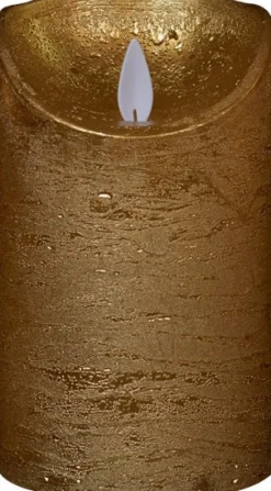 Intratuin LED Kerze 'Rustik' mit Timer H 12,5 cm gold| Led Kerzen