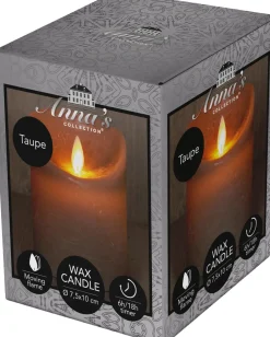 Intratuin LED Kerze 'Rustik' mit Timer D 7,5 H 10 cm grau| Led Kerzen