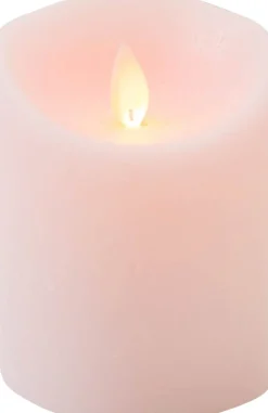 Intratuin LED Kerze 'Rustik' mit Timer D 7,5 H 10 cm rosa| Led Kerzen