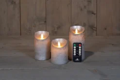 Intratuin LED Kerzen 3er-Set mit Fernbedienung silber| Led Kerzen