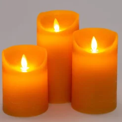 Intratuin LED Kerzen Rustic 3er-Set mit Fernbedienung gelb| Led Kerzen