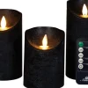 Intratuin LED Kerzen Rustic 3er-Set mit Fernbedienung schwarz| Led Kerzen