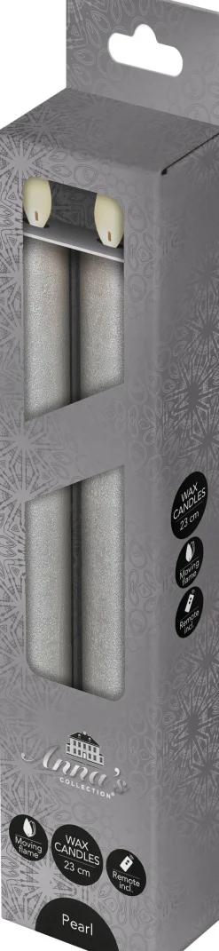 Intratuin LED Stabkerzen mit Fernbedienung perlmutt D 2,5 H 23 cm 2 St.| Led Kerzen