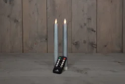 Intratuin LED Stabkerzen mit Fernbedienung silber D 2,5 H 23 cm 2 St.| Led Kerzen