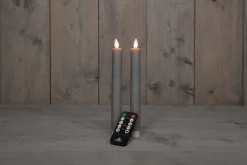 Intratuin LED Stabkerzen mit Fernbedienung taupe D 2,5 H 23 cm 2 St.| Led Kerzen