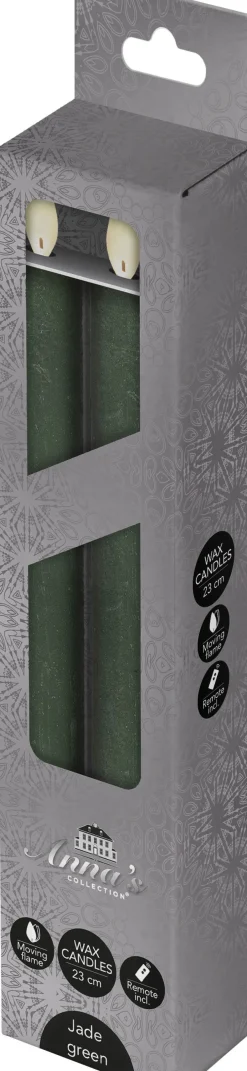 Intratuin LED Stabkerzen mit Fernbedienung grün D 2,5 H 23 cm 2 St.| Led Kerzen