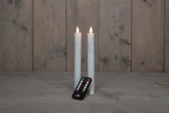 Intratuin LED Stabkerzen 'Rustik' H 23 cm weiß 2 St.| Led Kerzen