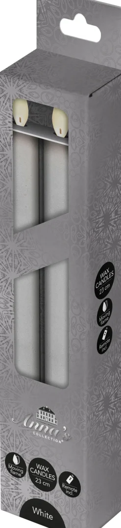 Intratuin LED Stabkerzen 'Rustik' H 23 cm weiß 2 St.| Led Kerzen