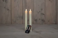 Intratuin LED Stabkerzen 'Rustik' H 23 cm creme 2 St.| Led Kerzen