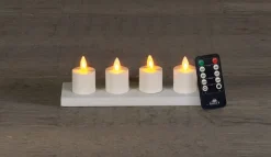 Intratuin LED Teelicht weiß 4 St. aufladbar D 3,8 H 3,5 cm gelb| Led Kerzen