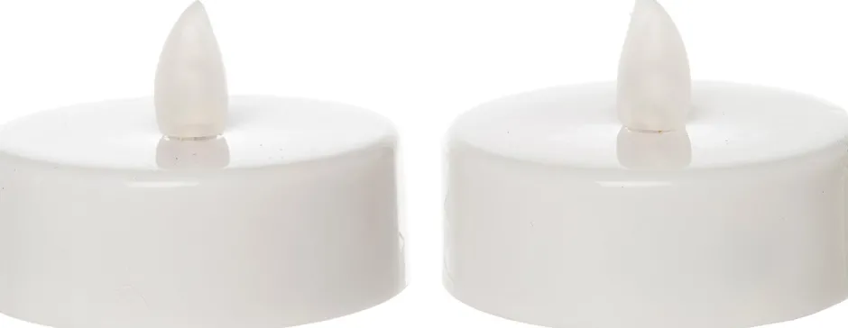 Intratuin LED Teelichter mit Timer D 7 cm weiß 2 St.| Led Kerzen