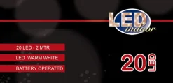 Intratuin LED-Lichterkette Batterie transparent 2m warmweiß| Weihnachtsbaumbeleuchtung