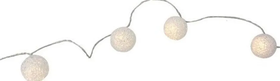 Intratuin Lichterkette Kugeln weiß 1,5 m mit 20 LEDs inkl. Timer warmweiß| Motiv-Lichterketten