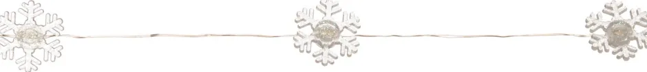 Intratuin Lichterkette Schneeflocken silber 1 m mit 10 LEDs warmweiß| Motiv-Lichterketten