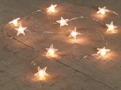 Intratuin Lichterkette Sterne silber 1m mit 10 LEDs warmweiß| Motiv-Lichterketten