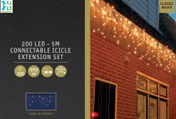 Intratuin Lichtervorhang mit 200 LEDs extra warm 500 cm| Eisregen Lichterketten