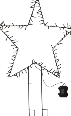 Intratuin Luca Lighting Gartenstecker Stern mit Timer warmweiß 55 x 1 x 79 cm| Weihnachtssterne|Weihnachtsfiguren (Außen)