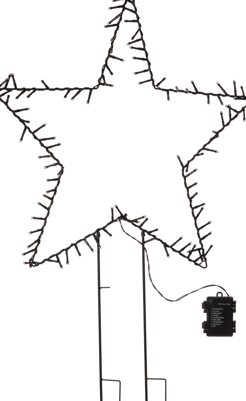 Intratuin Luca Lighting Gartenstecker Stern mit Timer warmweiß 55 x 1 x 79 cm| Weihnachtssterne|Weihnachtsfiguren (Außen)