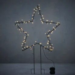 Intratuin Luca Lighting Gartenstecker Stern mit Timer warmweiß 55 x 1 x 79 cm| Weihnachtssterne|Weihnachtsfiguren (Außen)
