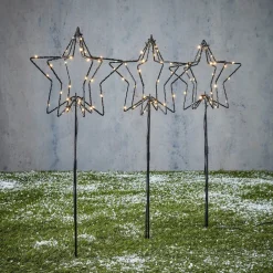 Intratuin Luca Lighting Gartenstecker Lux Stern mit Beleuchtung D 20 H 60 cm 3 St.| Weihnachtsfiguren (Außen)