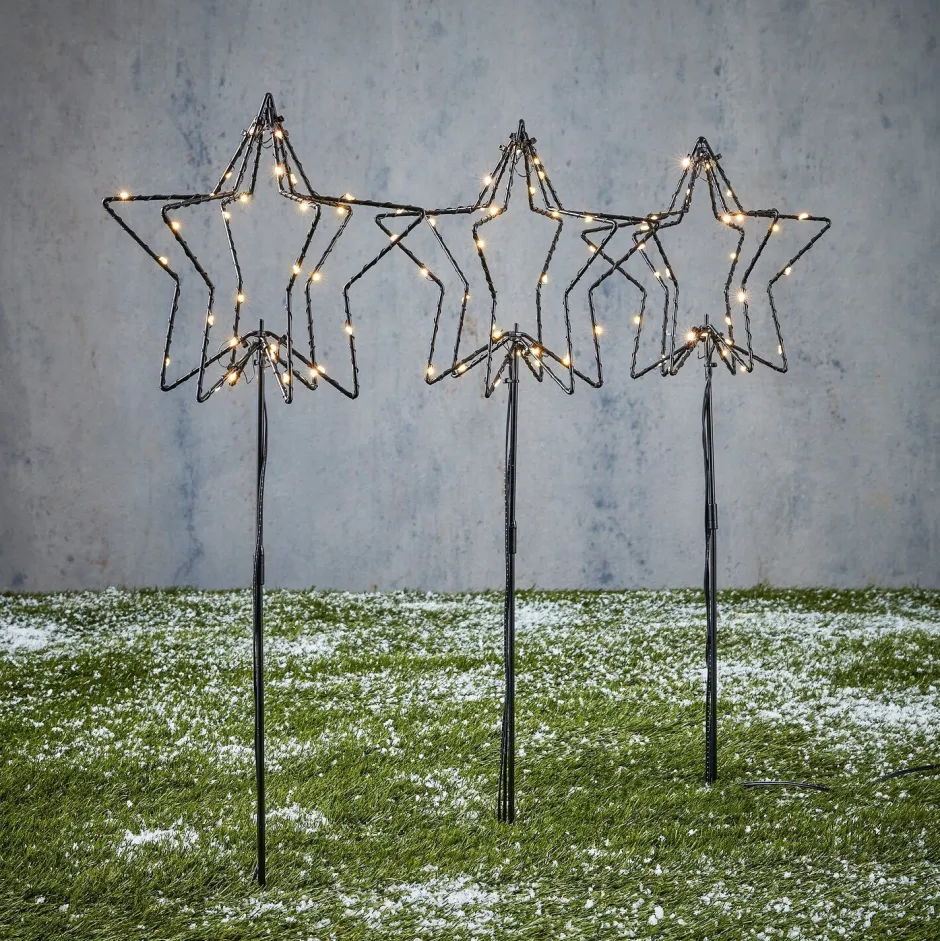 Intratuin Luca Lighting Gartenstecker Lux Stern mit Beleuchtung D 20 H 60 cm 3 St.| Weihnachtsfiguren (Außen)