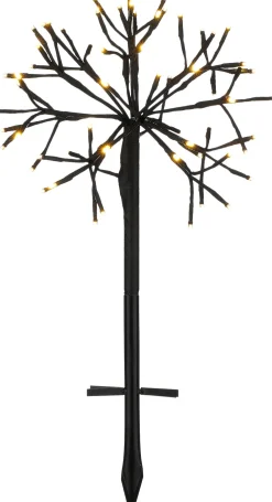 Intratuin Luca Lighting Gartenstecker Lichtkaskade Dandelion schwarz mit 64 LEDs warmweiss D 30 H 54 cm| Weihnachtsfiguren (Außen)|Lichtkaskaden