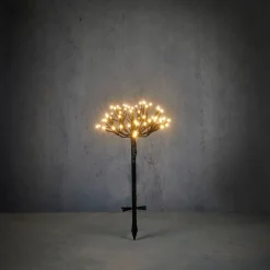 Intratuin Luca Lighting Gartenstecker Lichtkaskade Dandelion schwarz mit 64 LEDs warmweiss D 30 H 54 cm| Weihnachtsfiguren (Außen)|Lichtkaskaden