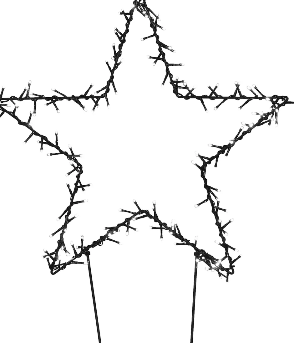 Intratuin Luca Lighting Gartenstecker Stern beleuchtet 60 x 1 x 73 cm mit 100 LEDs weiß| Weihnachtsfiguren (Außen)