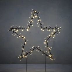 Intratuin Luca Lighting Gartenstecker Stern beleuchtet 60 x 1 x 73 cm mit 100 LEDs weiß| Weihnachtsfiguren (Außen)