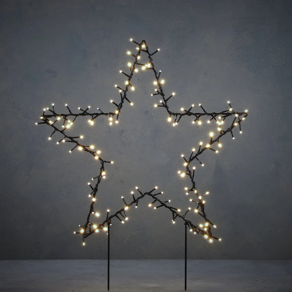 Intratuin Luca Lighting Gartenstecker Stern beleuchtet 60 x 1 x 73 cm mit 100 LEDs weiß| Weihnachtsfiguren (Außen)