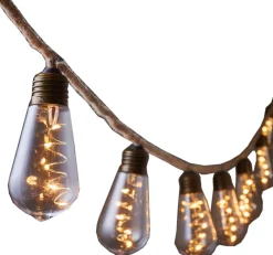 Intratuin Luca Lighting Glühbirnen-Lichterkette (Seil) 8,15 m mit 10 Birnen (D 5 cm) und 50 LEDs warmweiß| Motiv-Lichterketten
