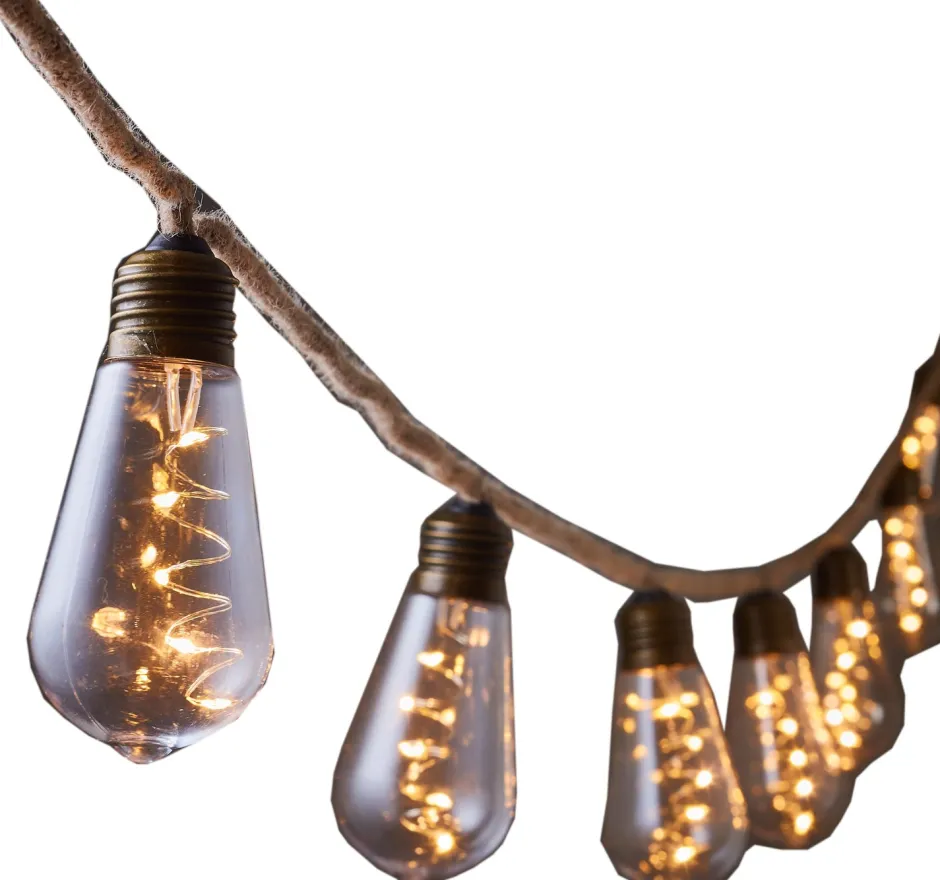 Intratuin Luca Lighting Glühbirnen-Lichterkette (Seil) 8,15 m mit 10 Birnen (D 5 cm) und 50 LEDs warmweiß| Motiv-Lichterketten